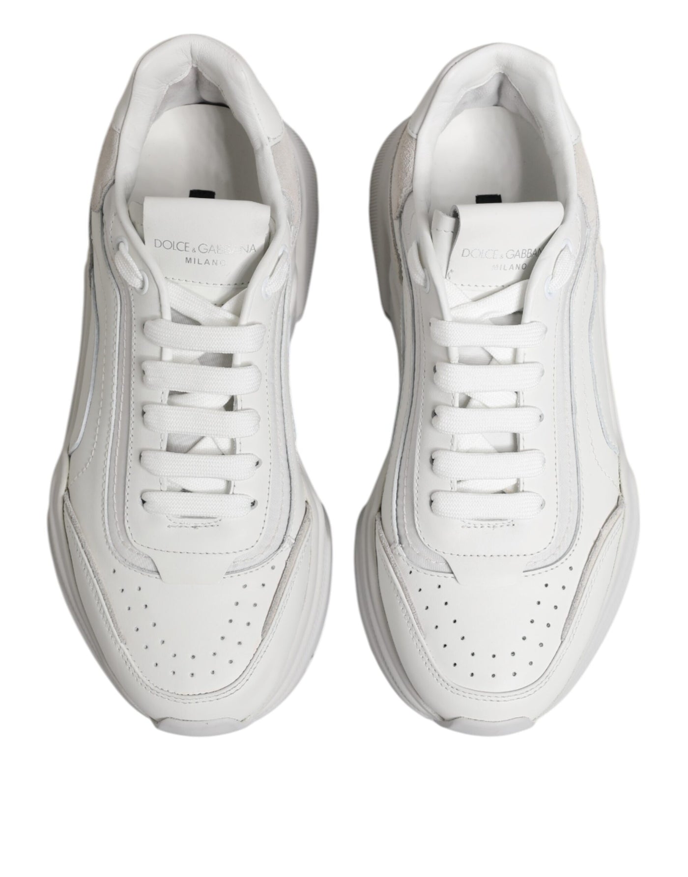 Dolce & Gabbana Weiß Leder Daymaster Low Top Turnschuhe Schuhe