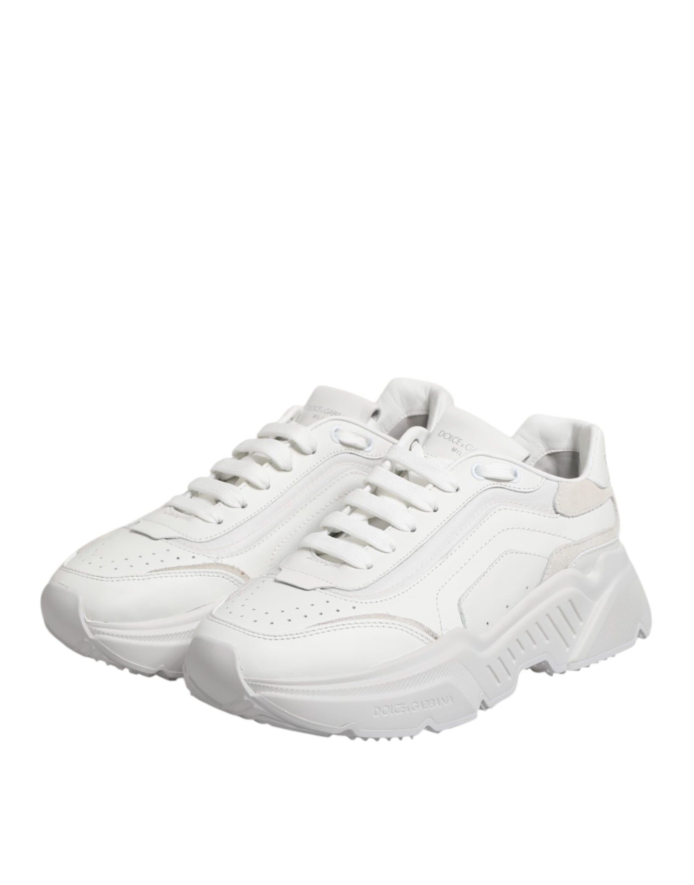 Dolce & Gabbana Weiß Leder Daymaster Low Top Turnschuhe Schuhe