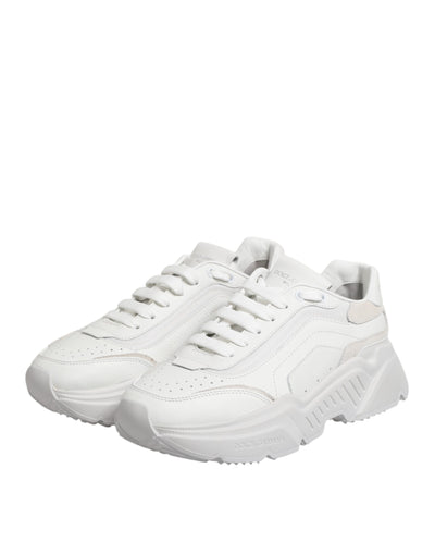 Dolce & Gabbana Weiß Leder Daymaster Low Top Turnschuhe Schuhe