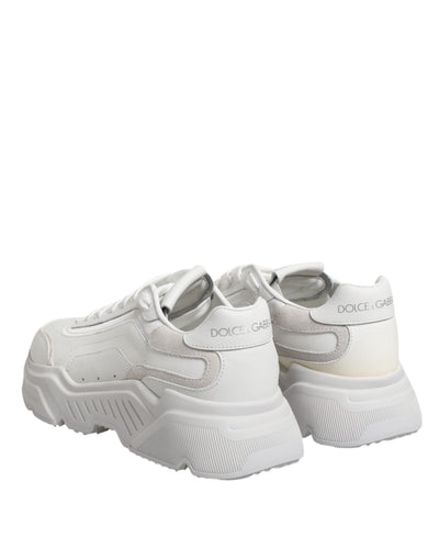 Dolce & Gabbana Weiß Leder Daymaster Low Top Turnschuhe Schuhe