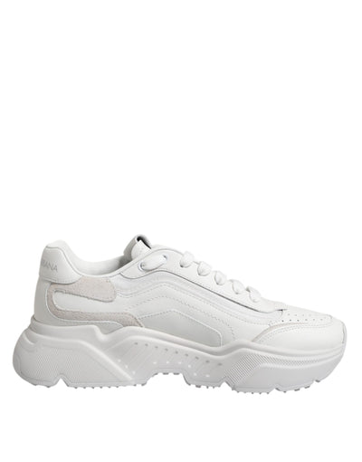 Dolce & Gabbana Weiß Leder Daymaster Low Top Turnschuhe Schuhe