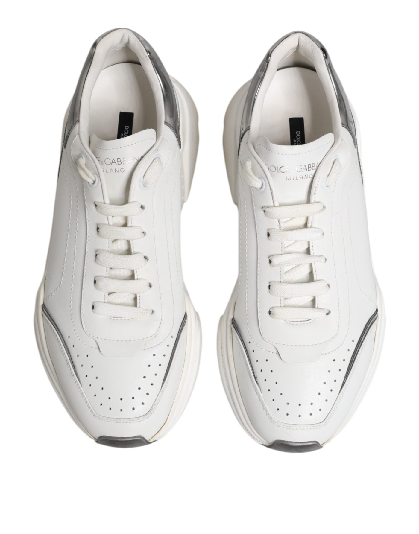 Dolce & Gabbana Weiß Daymaster Leder Low Top Turnschuhe Schuhe