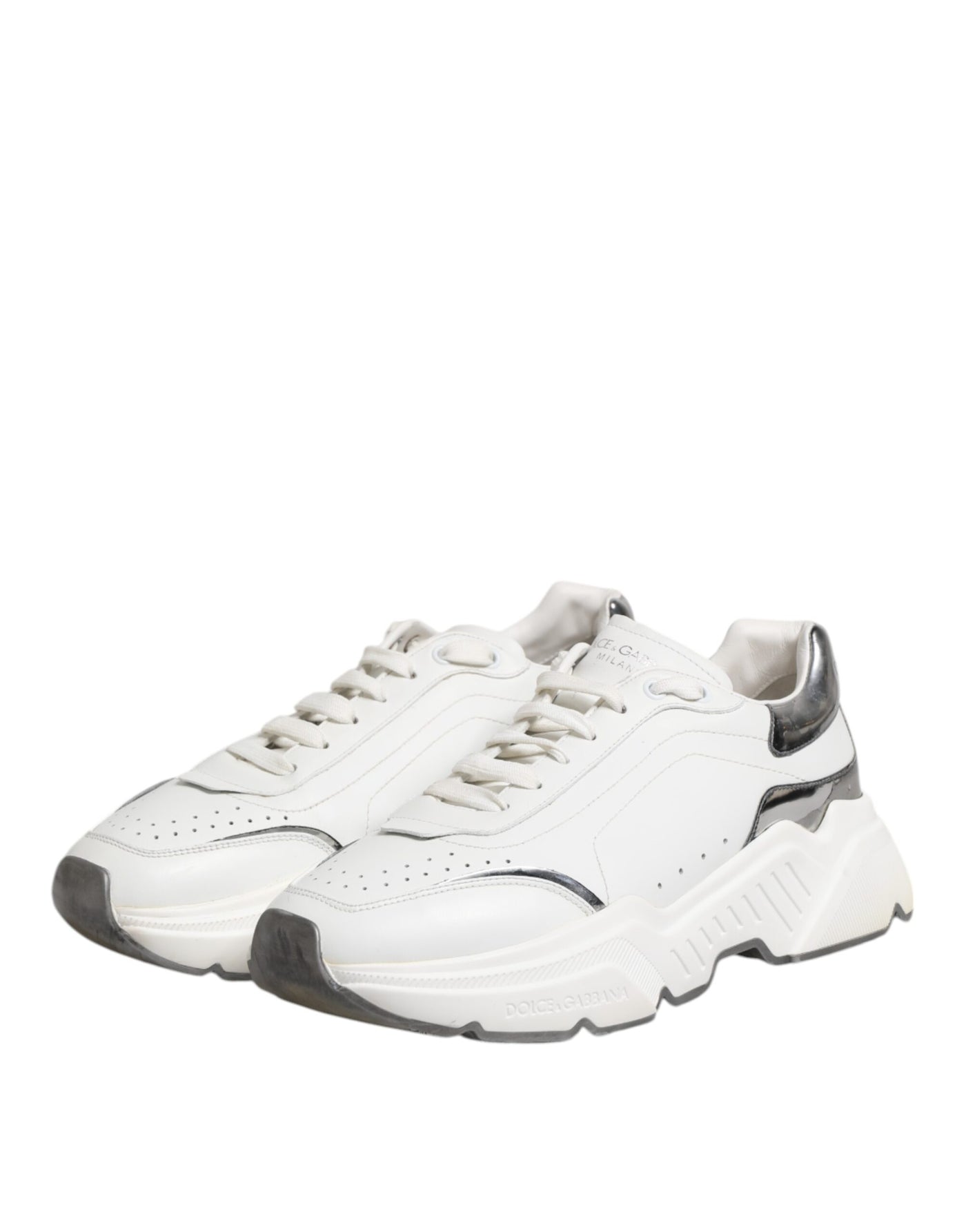 Dolce & Gabbana Weiß Daymaster Leder Low Top Turnschuhe Schuhe