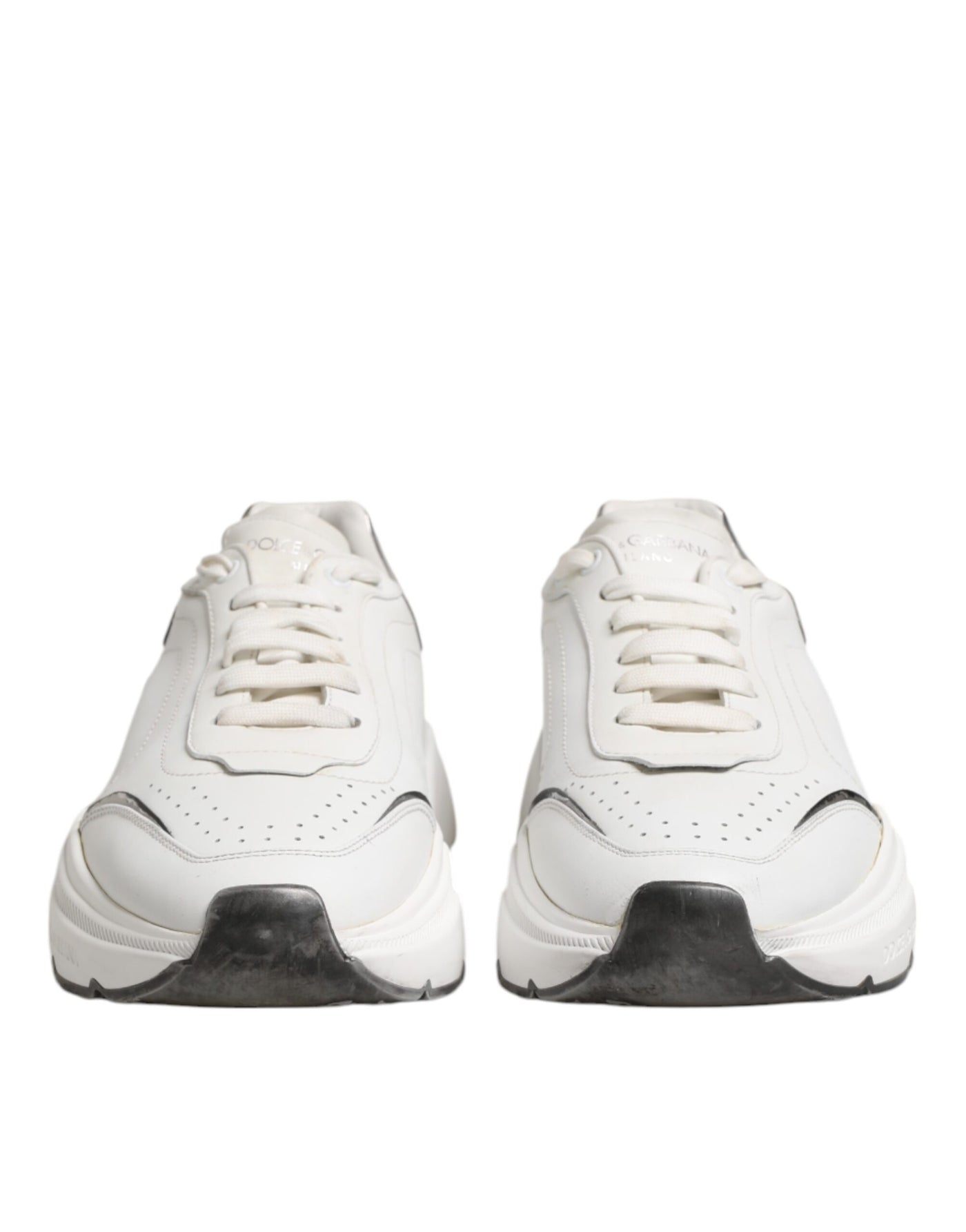 Dolce & Gabbana Weiß Daymaster Leder Low Top Turnschuhe Schuhe
