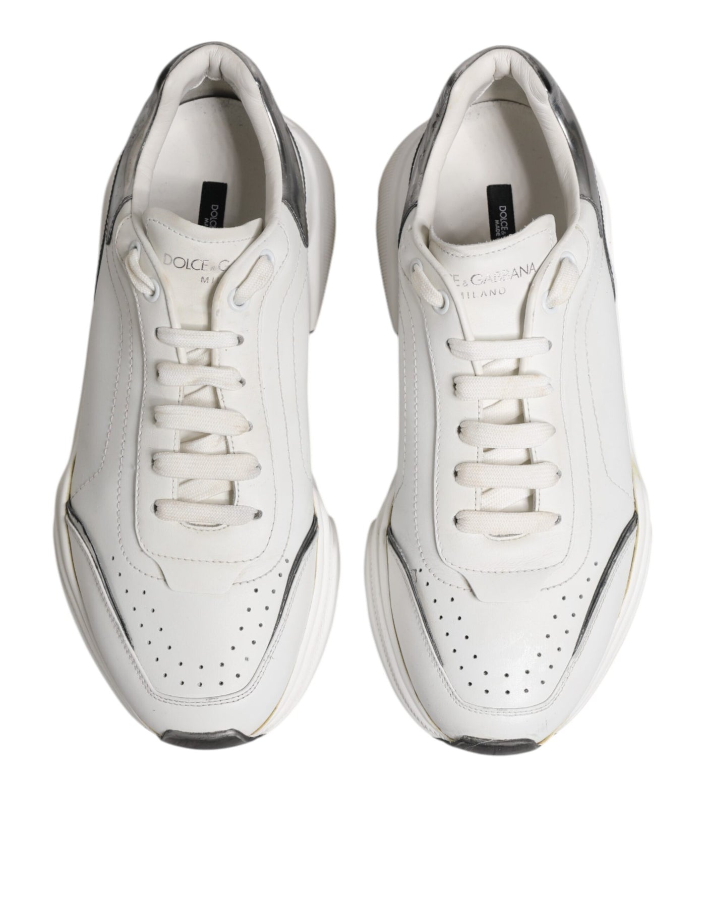 Dolce & Gabbana Weiß Daymaster Leder Low Top Turnschuhe Schuhe