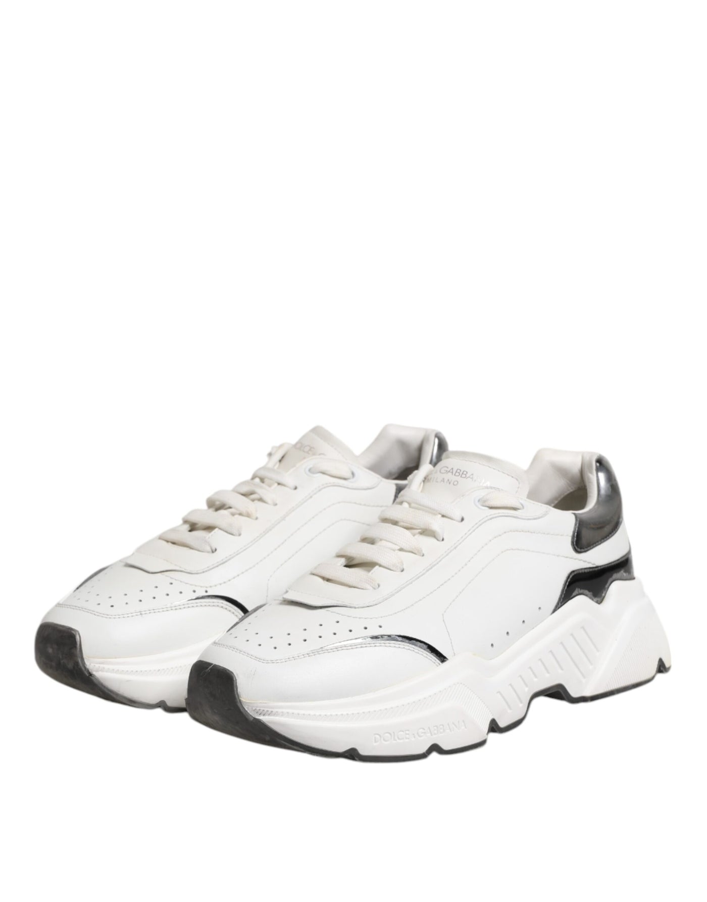 Dolce & Gabbana Weiß Daymaster Leder Low Top Turnschuhe Schuhe