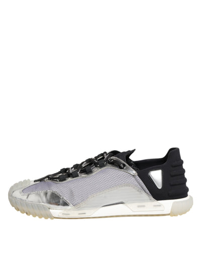Dolce & Gabbana Schwarz Silber NS1 Männer Low Top Sneakers Schuhe