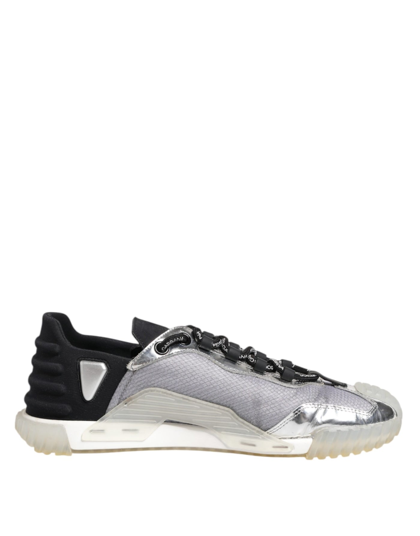 Dolce & Gabbana Schwarz Silber NS1 Männer Low Top Sneakers Schuhe