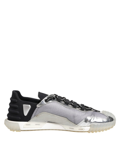 Dolce & Gabbana Schwarz Silber NS1 Männer Low Top Sneakers Schuhe