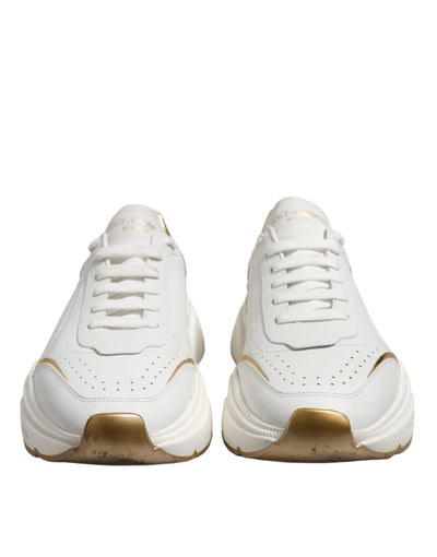 Dolce & Gabbana Weiß Daymaster Leder Low Top Turnschuhe Schuhe