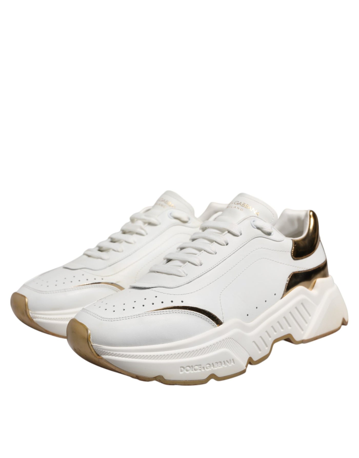 Dolce & Gabbana Weiß Daymaster Leder Low Top Turnschuhe Schuhe