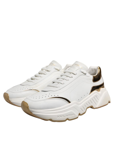 Dolce & Gabbana Weiß Daymaster Leder Low Top Turnschuhe Schuhe