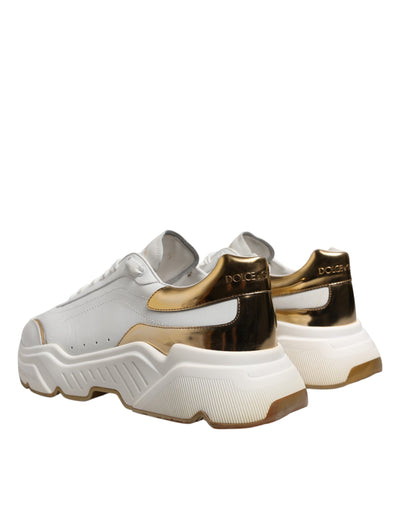 Dolce & Gabbana Weiß Daymaster Leder Low Top Turnschuhe Schuhe