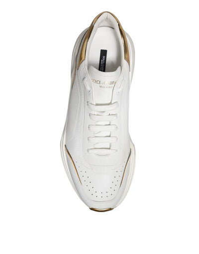 Dolce & Gabbana Weiß Daymaster Leder Low Top Turnschuhe Schuhe
