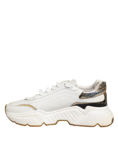 Dolce & Gabbana Weiß Daymaster Leder Low Top Turnschuhe Schuhe