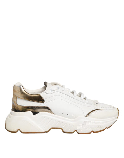 Dolce & Gabbana Weiß Daymaster Leder Low Top Turnschuhe Schuhe