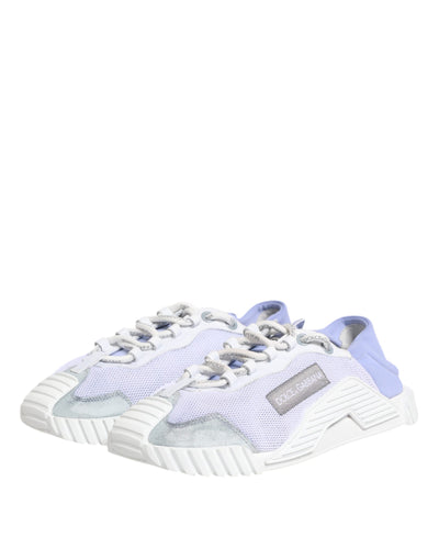 Dolce & Gabbana Lila Weiß NS1 Lace Up Low Top Sneakers Schuhe