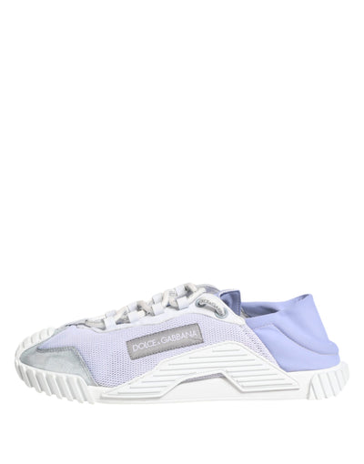 Dolce & Gabbana Lila Weiß NS1 Lace Up Low Top Sneakers Schuhe