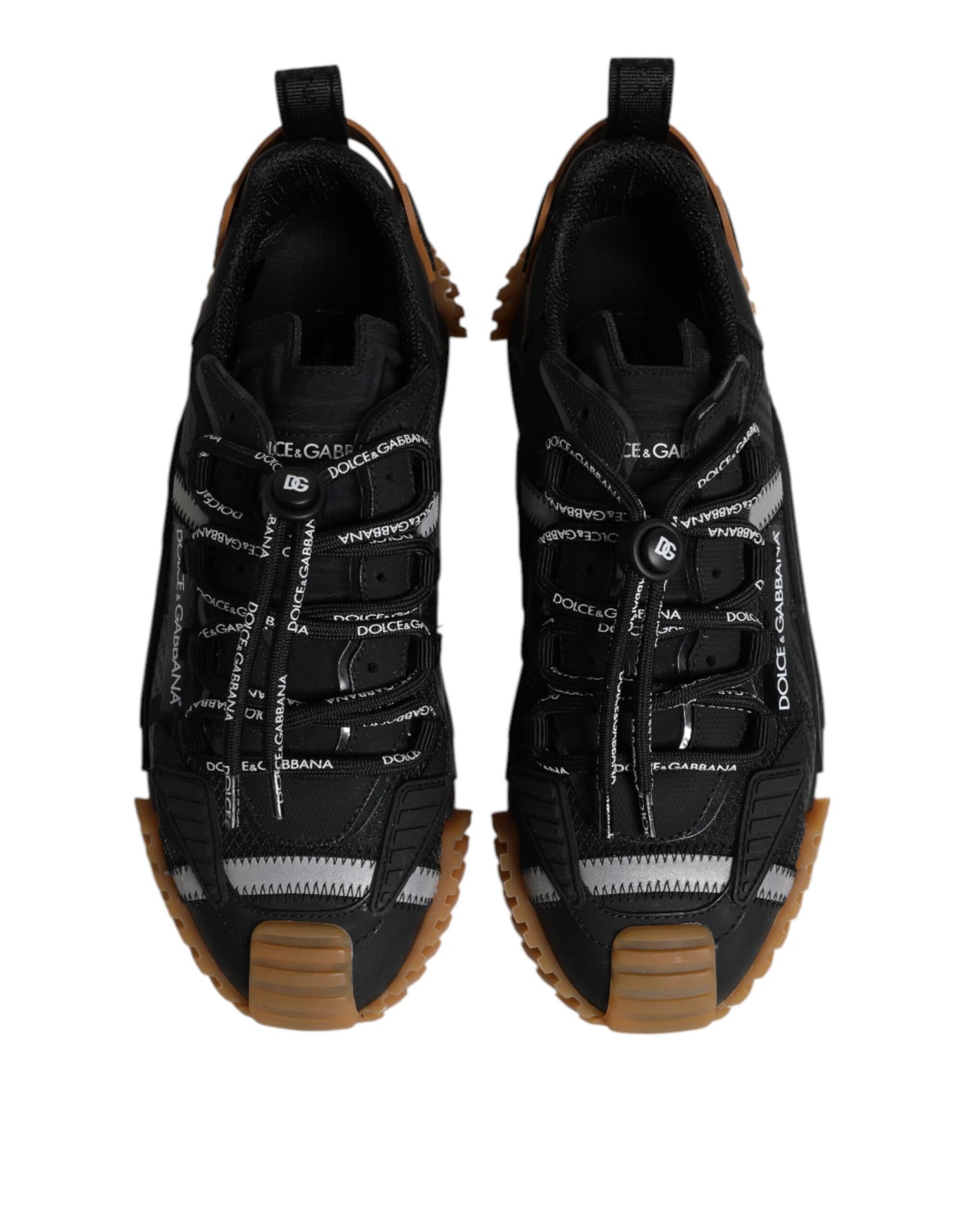 Dolce & Gabbana Schwarz Logo Lace Up Low Top NS1 Turnschuhe Schuhe