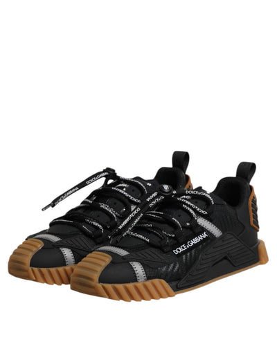 Dolce & Gabbana Schwarz Logo Lace Up Low Top NS1 Turnschuhe Schuhe