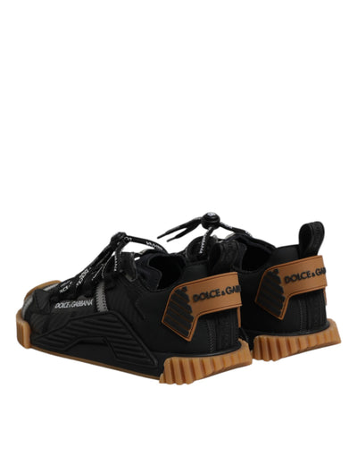 Dolce & Gabbana Schwarz Logo Lace Up Low Top NS1 Turnschuhe Schuhe