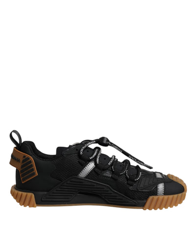 Dolce & Gabbana Schwarz Logo Lace Up Low Top NS1 Turnschuhe Schuhe