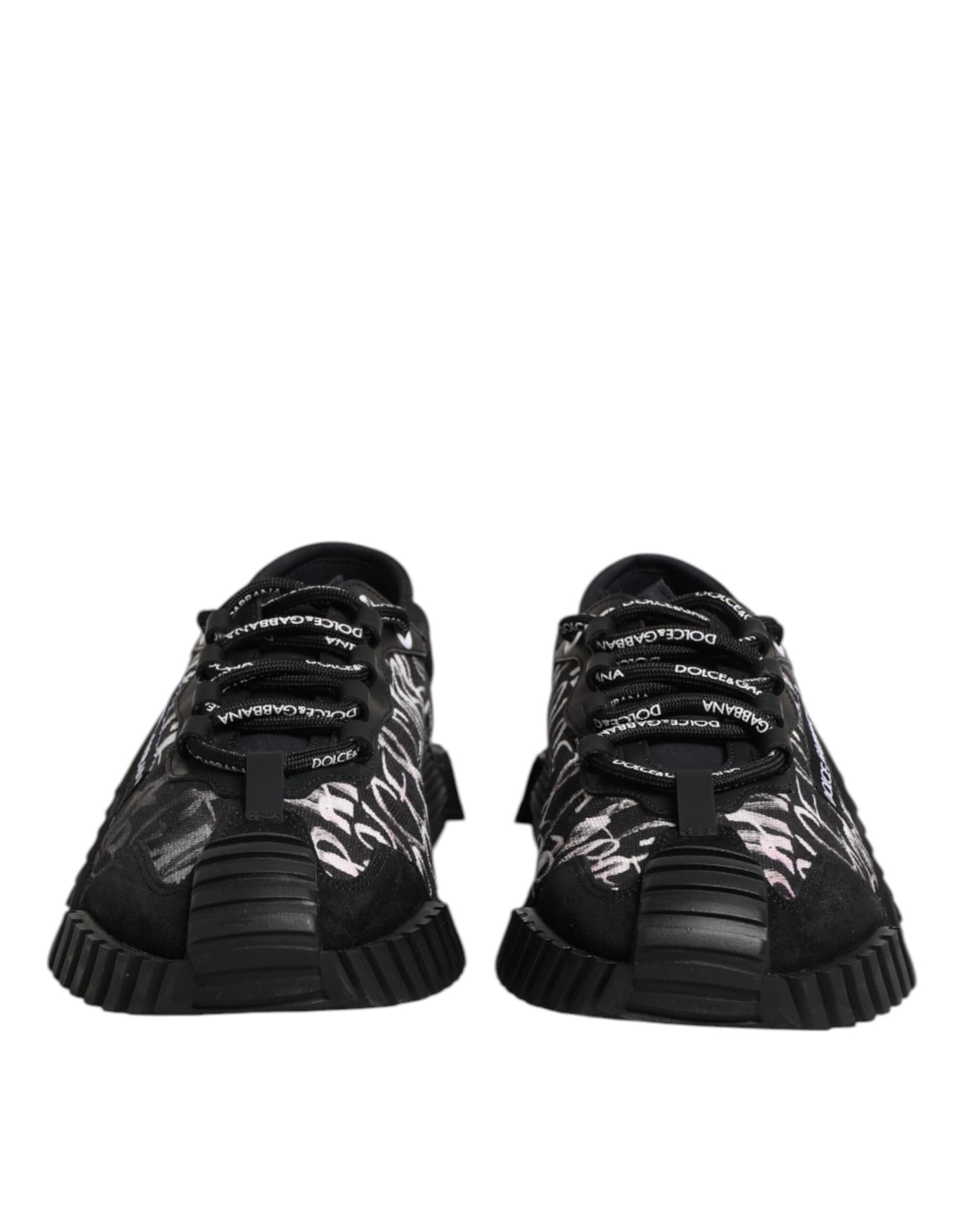 Dolce & Gabbana Schwarz Weiß NS1 Lace Up Low Top Sneakers Schuhe