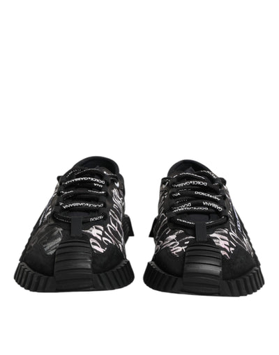 Dolce & Gabbana Schwarz Weiß NS1 Lace Up Low Top Sneakers Schuhe
