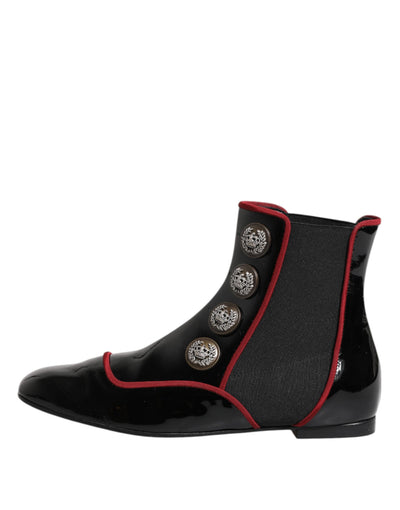 Dolce & Gabbana Schwarze Jackie geknöpfte Chelsea Boots Schuhe