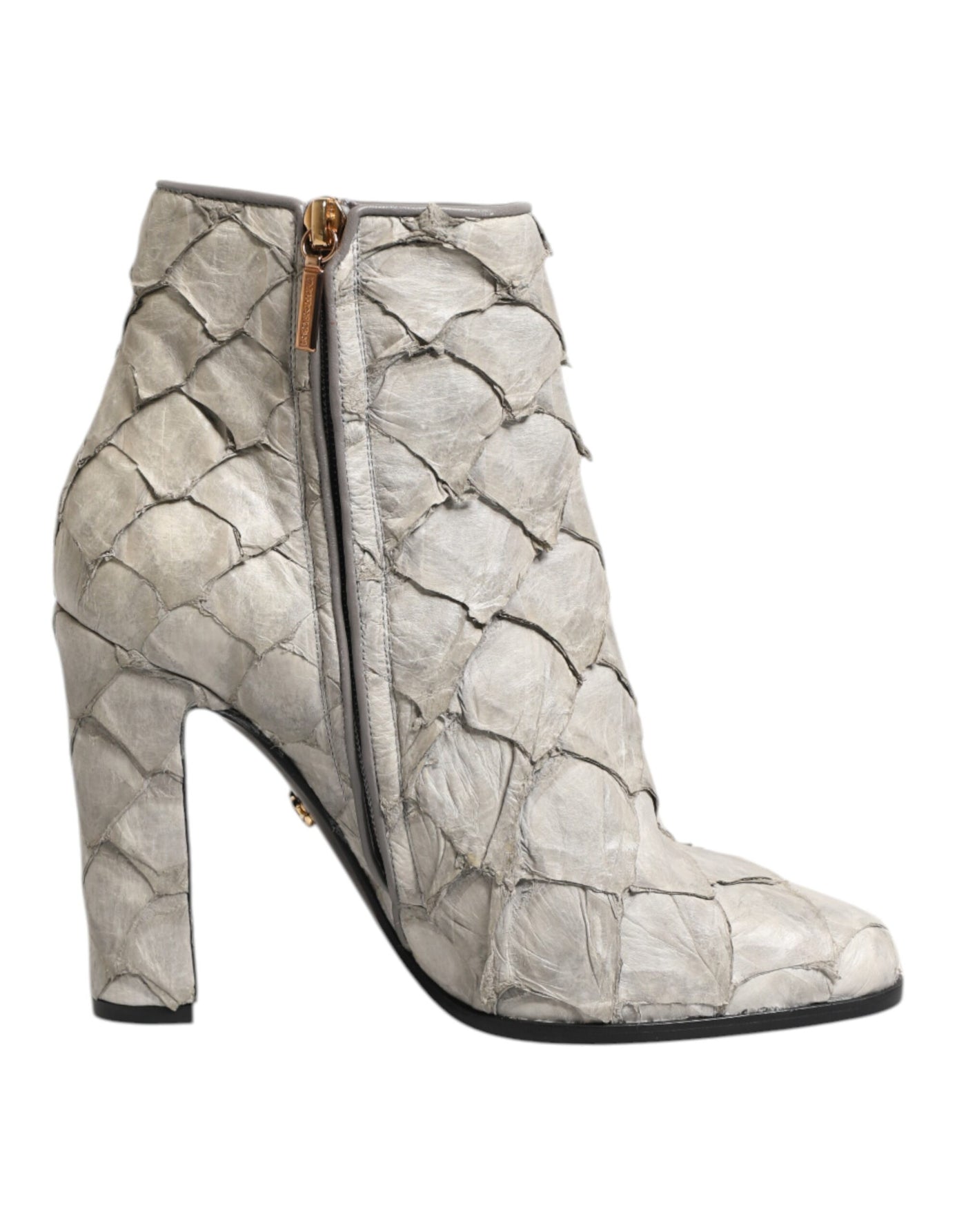 Dolce & Gabbana Aus weißem Leder Heels Stiefeletten Schuhe