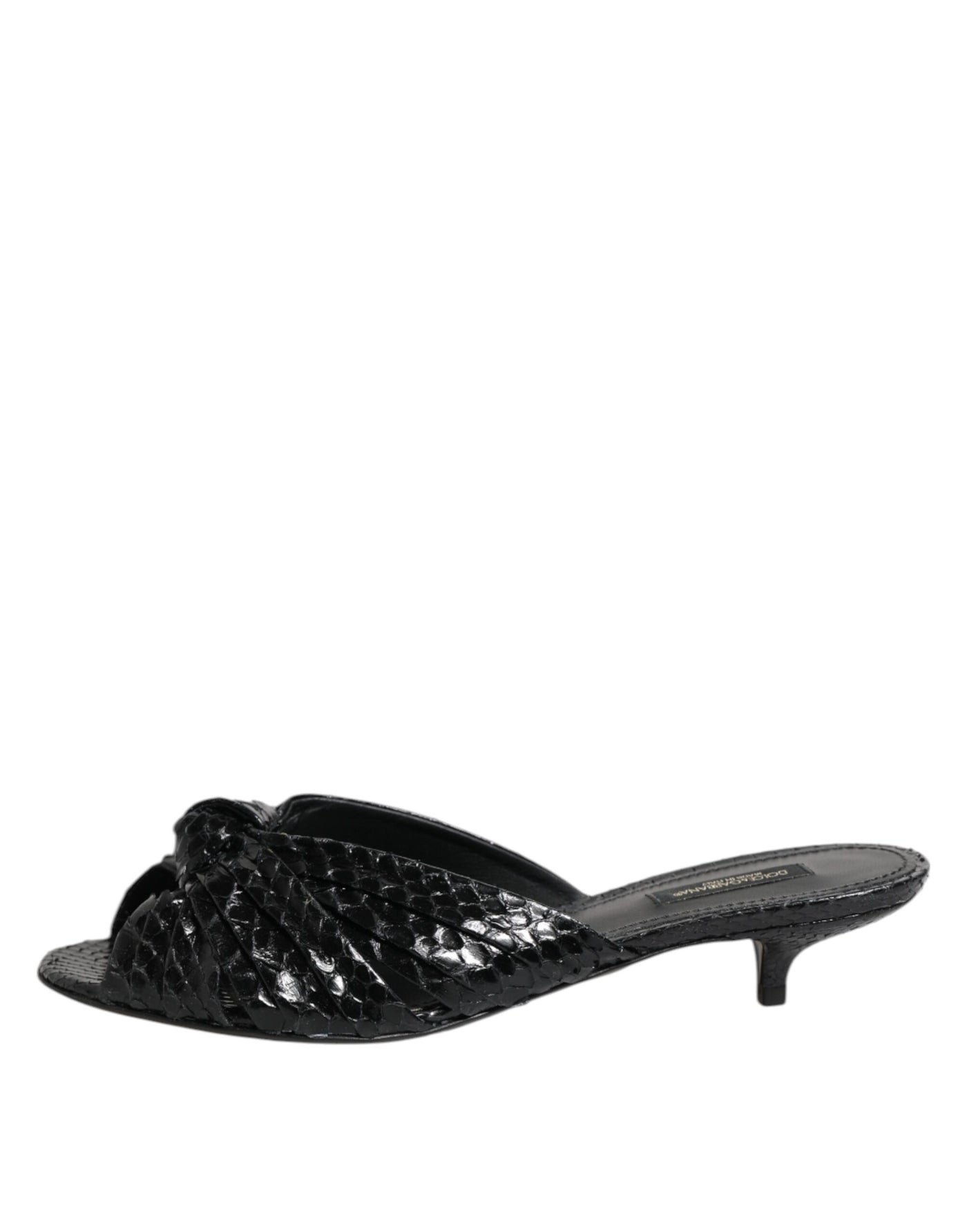 Dolce & Gabbana Schwarz Leder Absätze Sandalen Schuhe