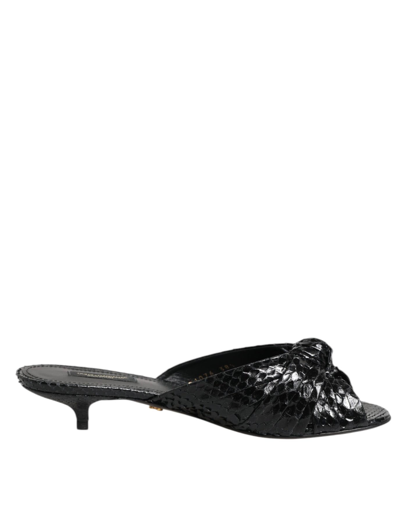 Dolce & Gabbana Schwarz Leder Absätze Sandalen Schuhe