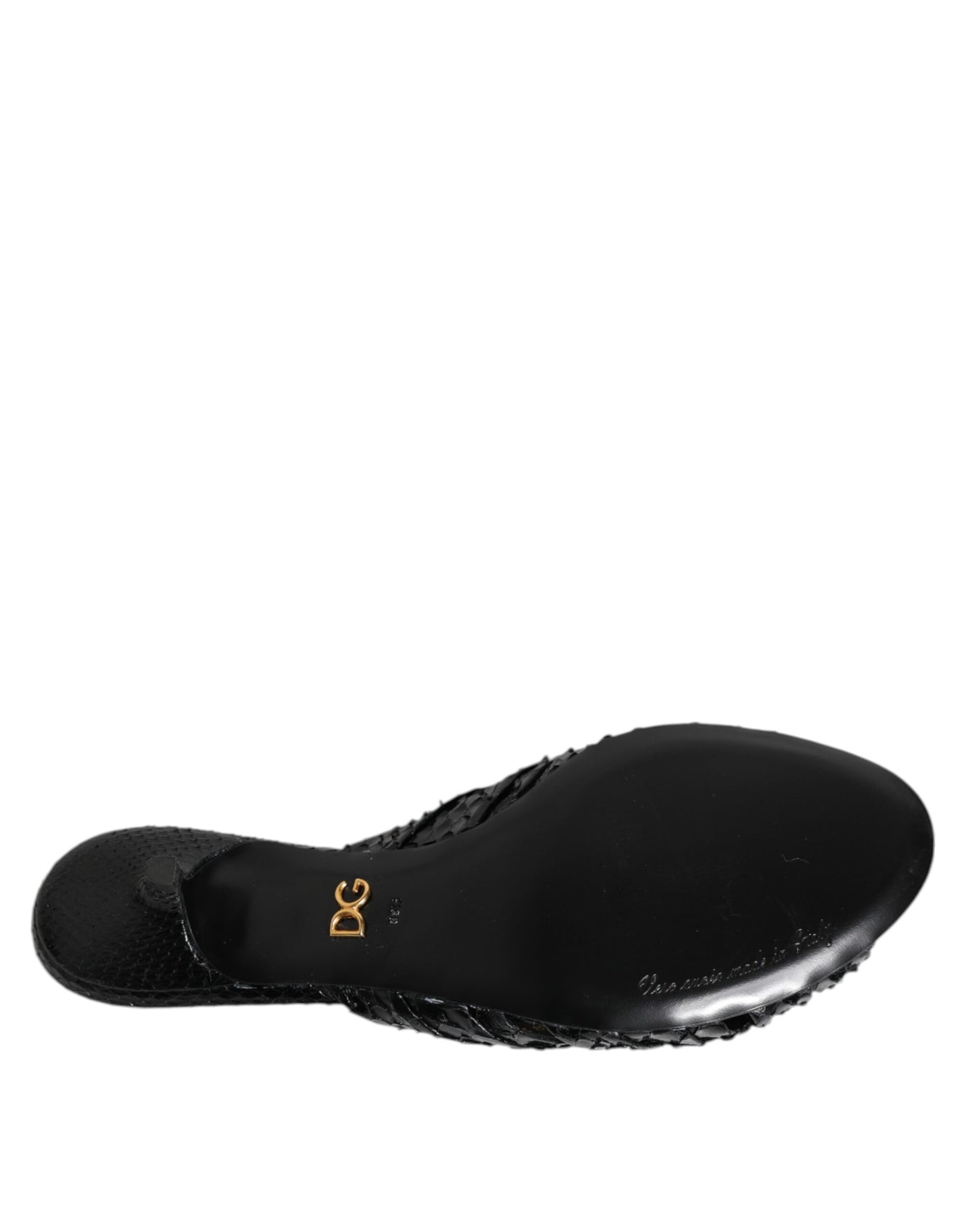 Dolce & Gabbana Schwarz Leder Absätze Sandalen Schuhe