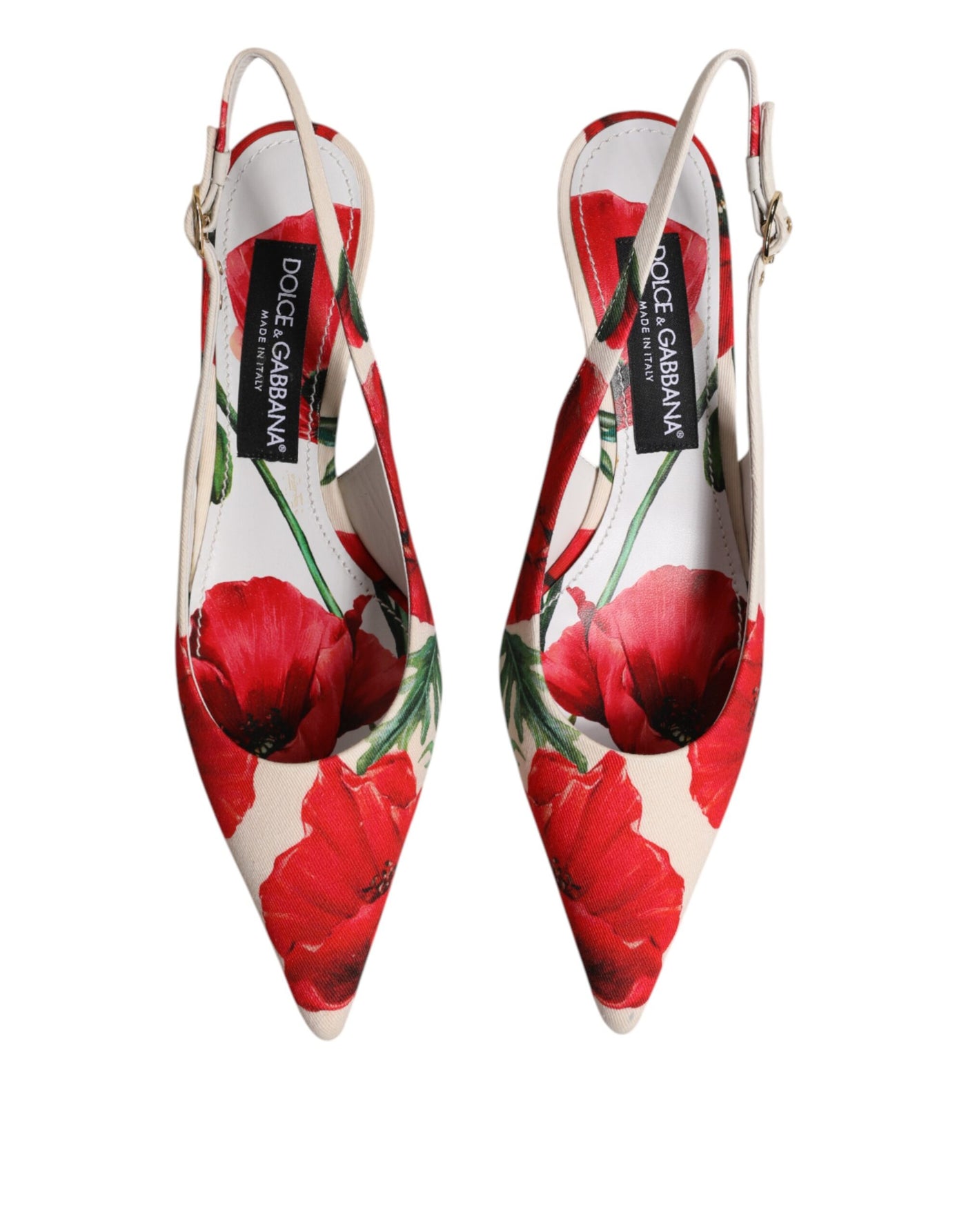 Dolce & Gabbana Weiß Floral Heels Slingback Sandalen Schuhe