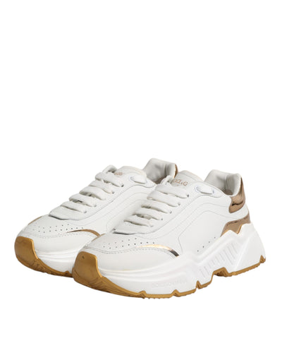 Dolce & Gabbana Weiß Gold Daymaster Low Top Turnschuhe Schuhe
