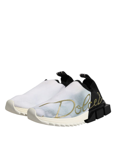 Dolce & Gabbana Weiß Schwarz Low Top Sorrento Turnschuhe Schuhe