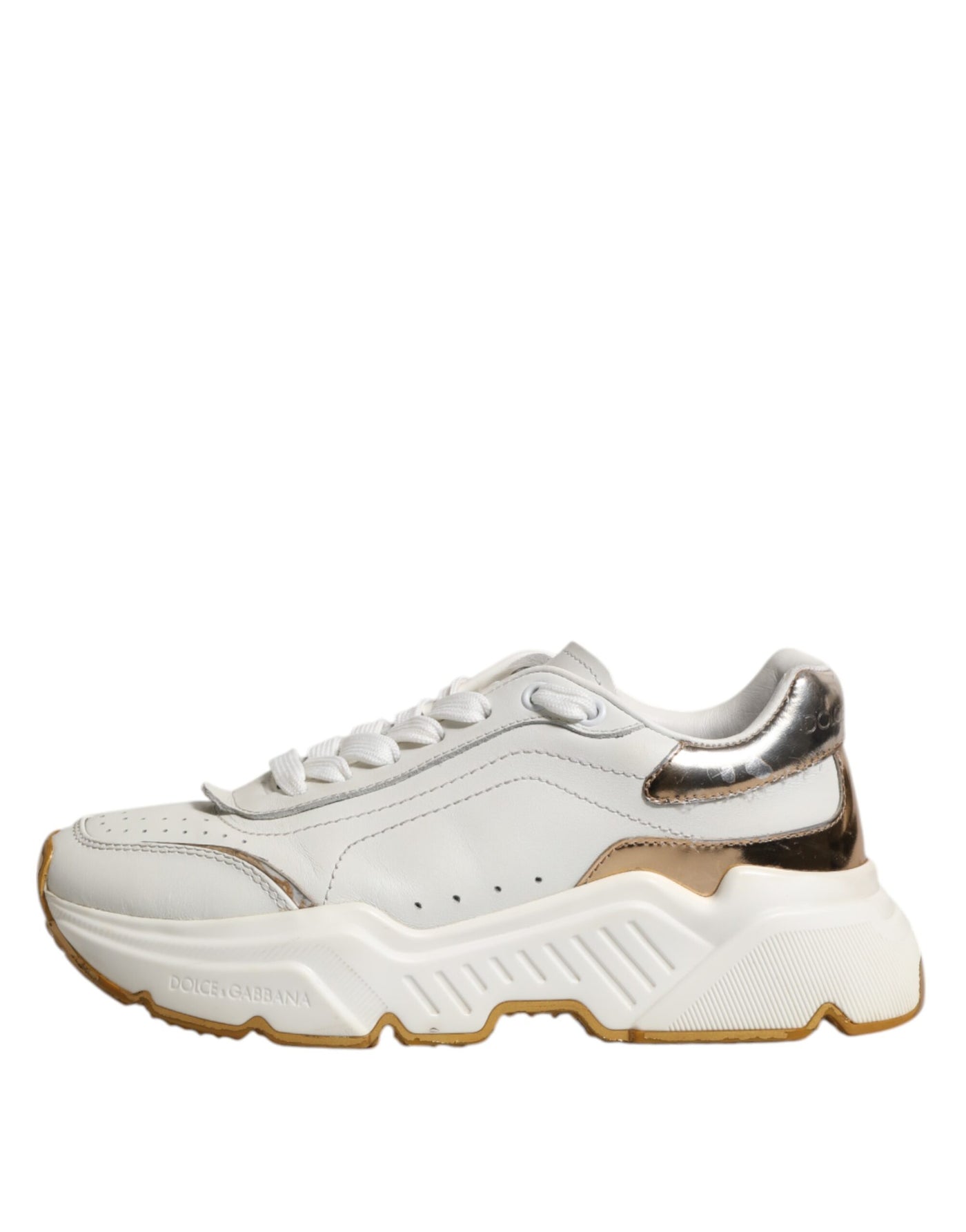 Dolce & Gabbana Weiß Gold Daymaster Low Top Turnschuhe Schuhe