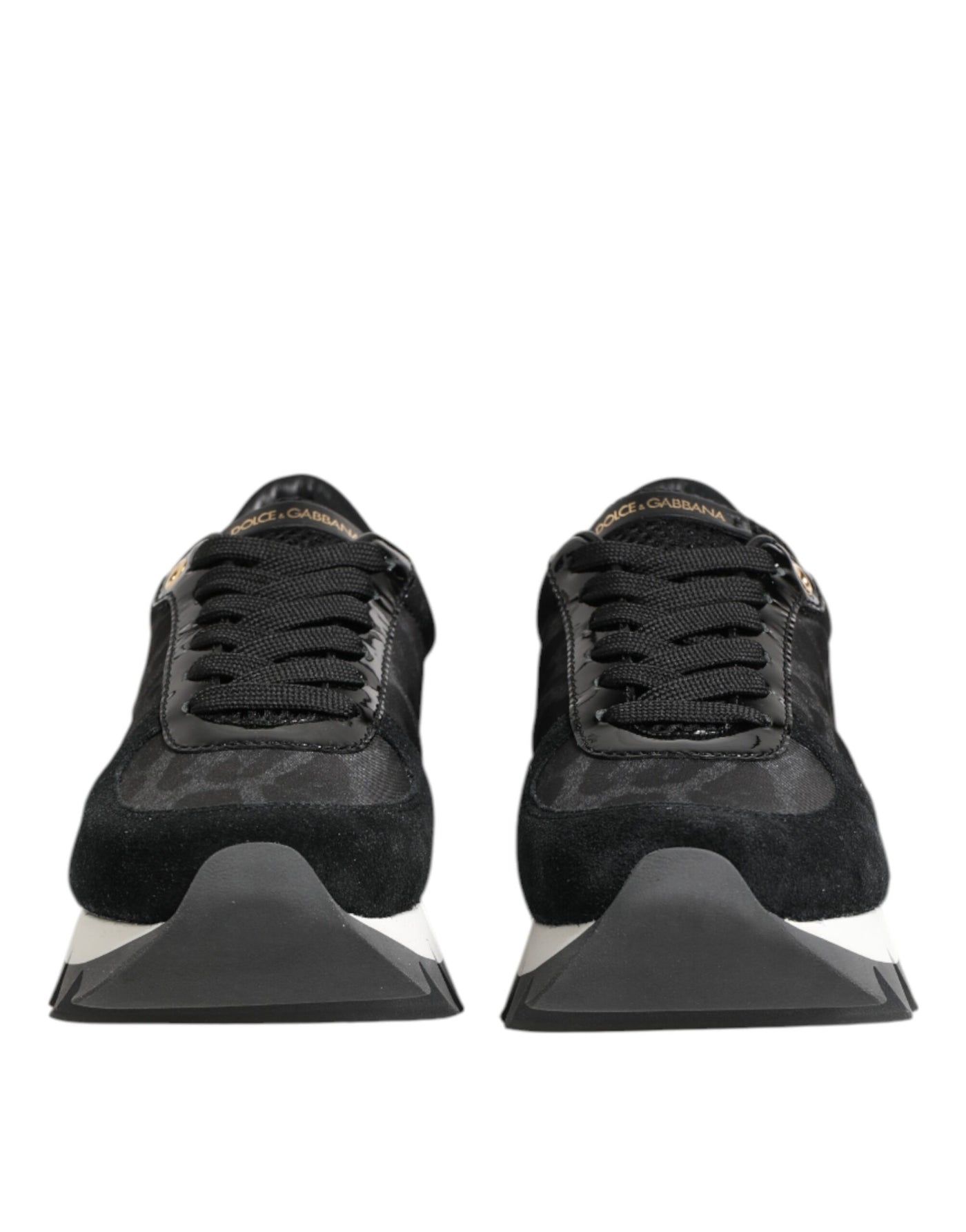 Dolce & Gabbana Schwarz Grau Leopard Low Top Turnschuhe Schuhe