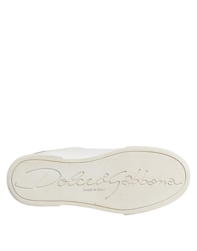 Dolce & Gabbana Weiß Leder Low Top Frauen Turnschuhe Schuhe