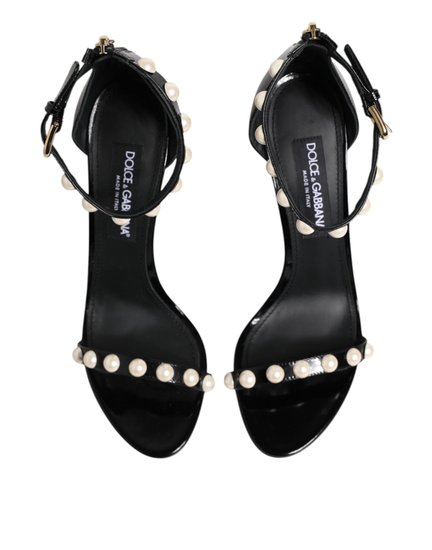 Dolce & Gabbana Schwarz KEIRA Perlenverzierte Sandalen Schuhe