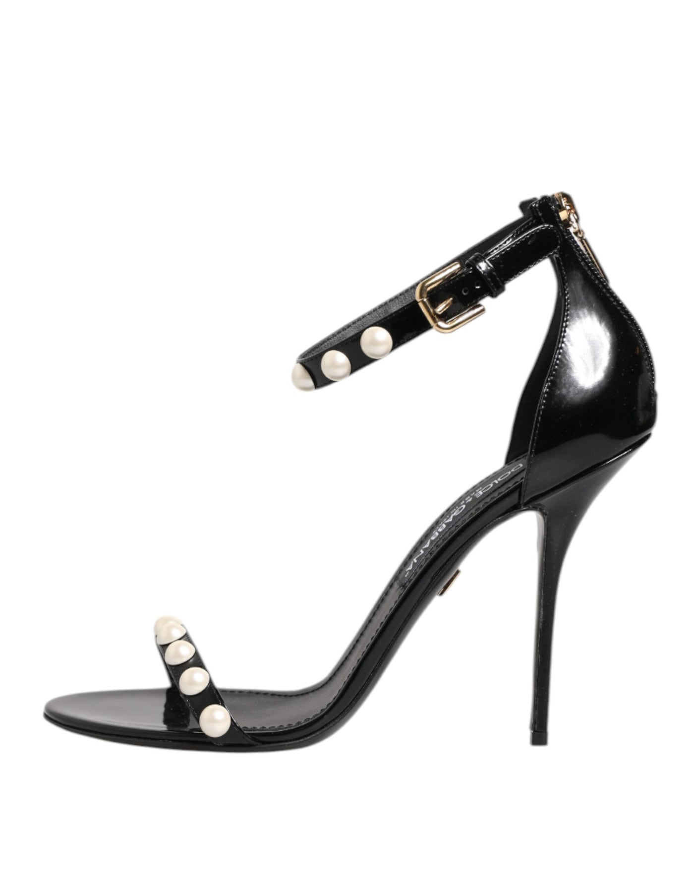 Dolce & Gabbana Schwarz KEIRA Perlenverzierte Sandalen Schuhe