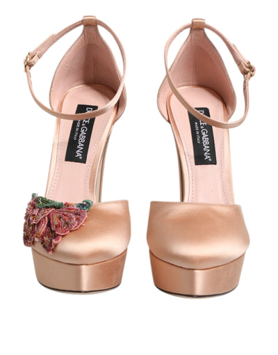 Dolce & Gabbana Rosa Blockabsatz Knöchelriemen Sandalen Schuhe