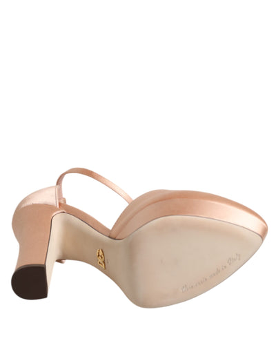 Dolce & Gabbana Rosa Blockabsatz Knöchelriemen Sandalen Schuhe