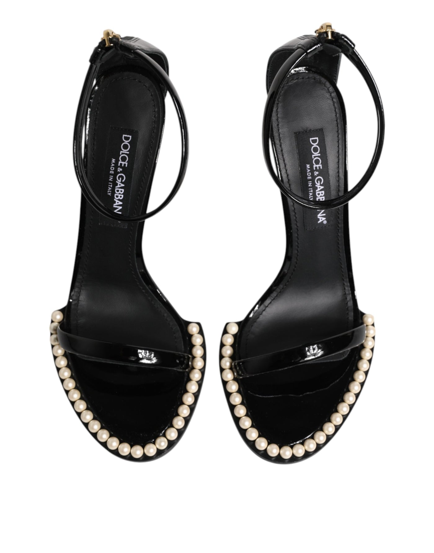 Dolce & Gabbana Schwarz KEIRA Perlenverzierte Sandalen Schuhe