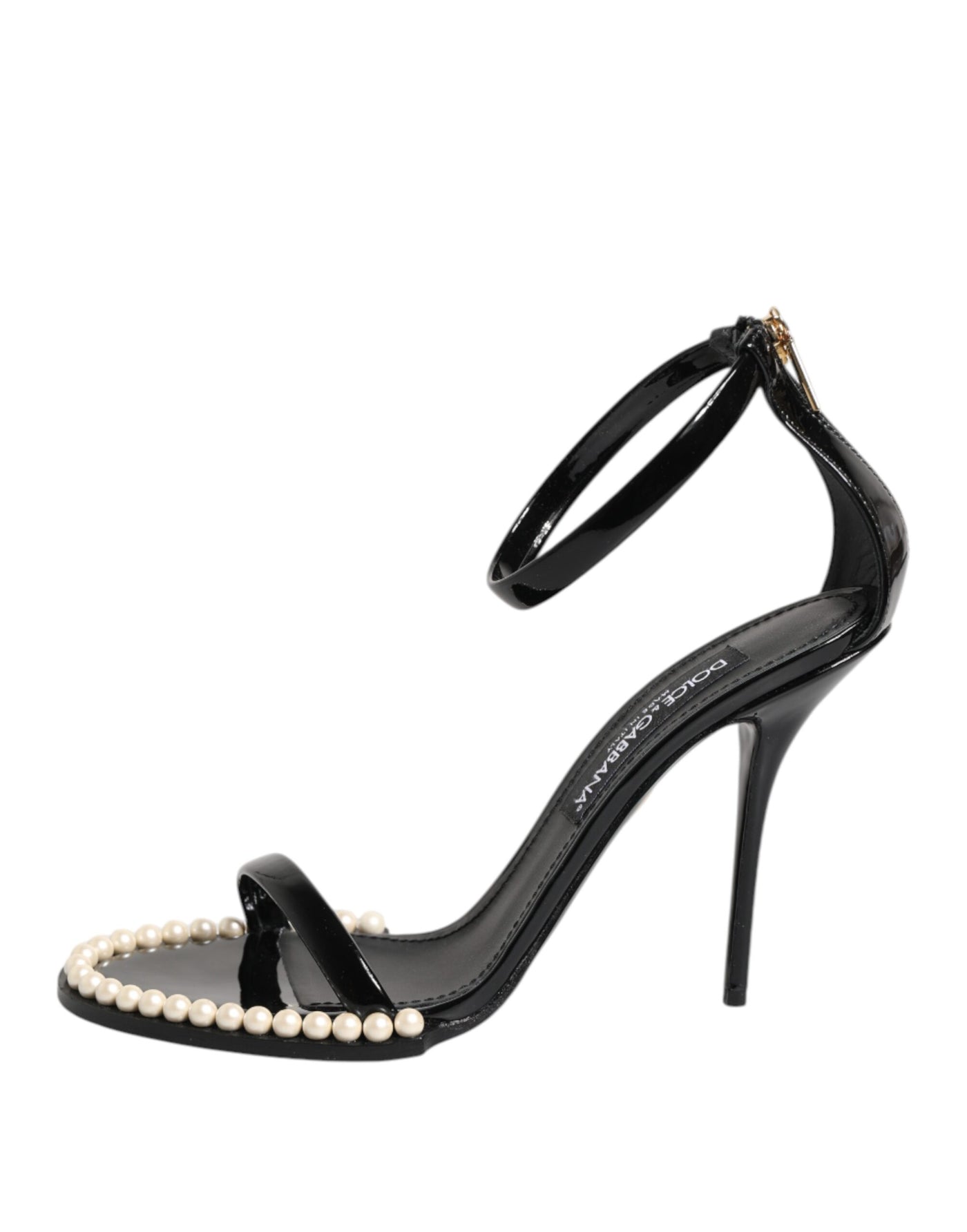 Dolce & Gabbana Schwarz KEIRA Perlenverzierte Sandalen Schuhe