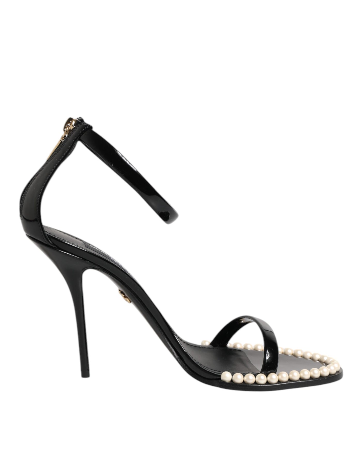 Dolce & Gabbana Schwarz KEIRA Perlenverzierte Sandalen Schuhe