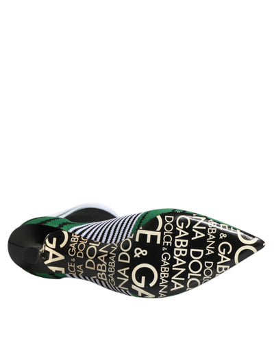 Dolce & Gabbana Grüne Stretch Socke Stil Stiefeletten Schuhe