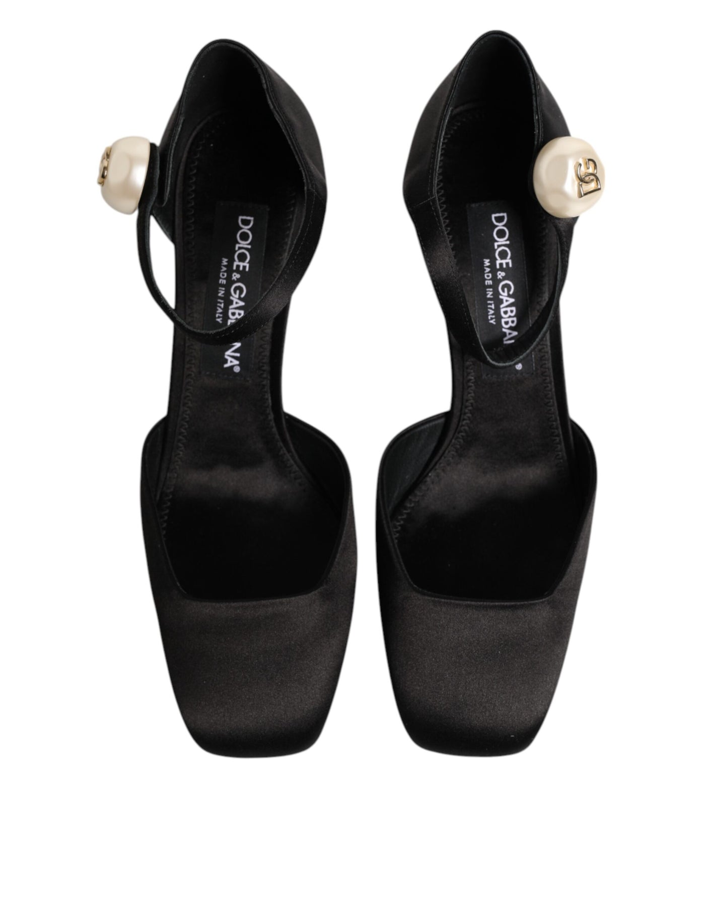 Dolce & Gabbana Schwarze Leder Logo-Knöchelriemen-Sandalen Schuhe