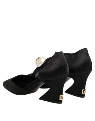 Dolce & Gabbana Schwarze Leder Logo-Knöchelriemen-Sandalen Schuhe