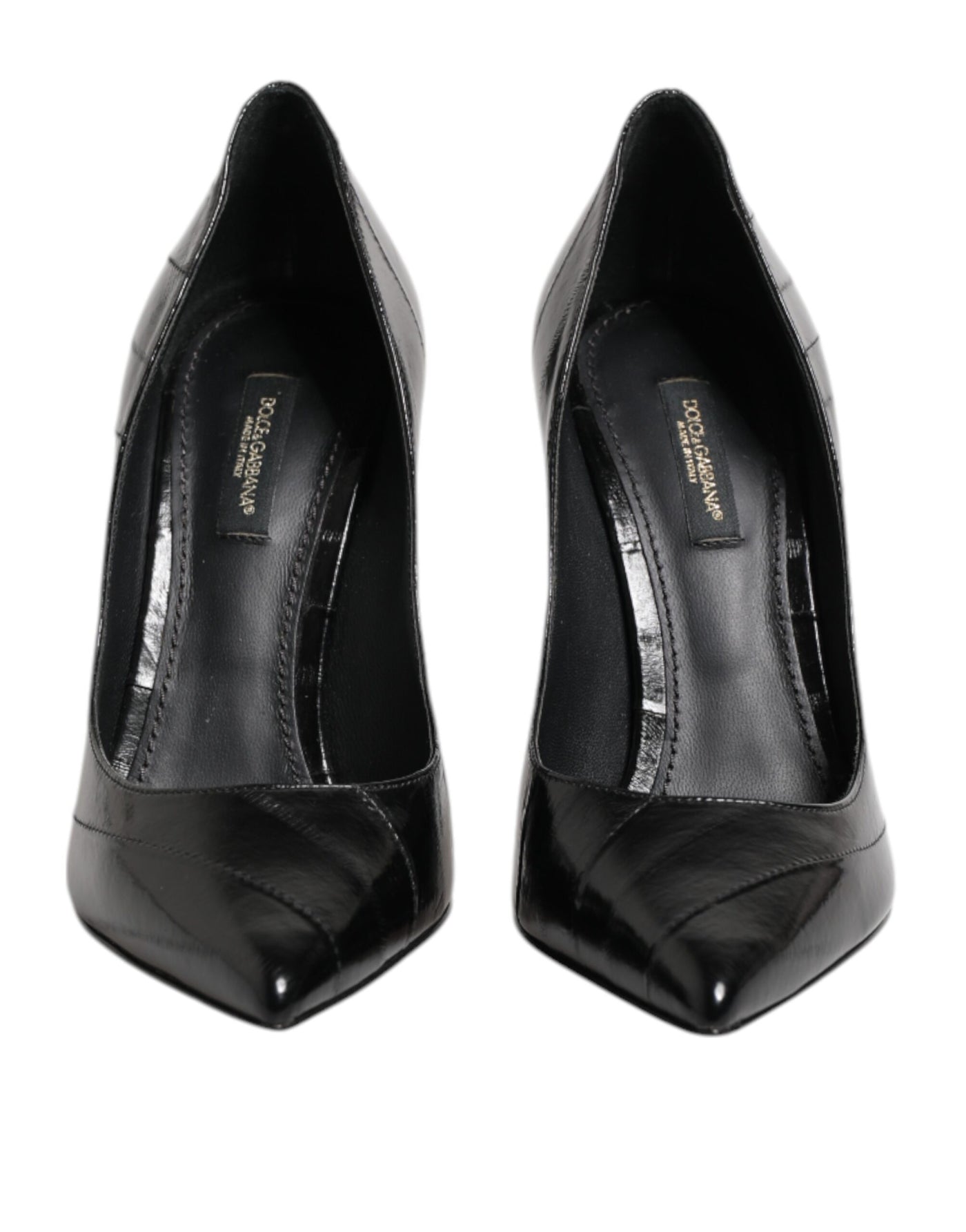 Dolce & Gabbana Schwarz Leder Stiletto High Heels Pumps Schuhe